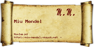 Miu Mendel névjegykártya